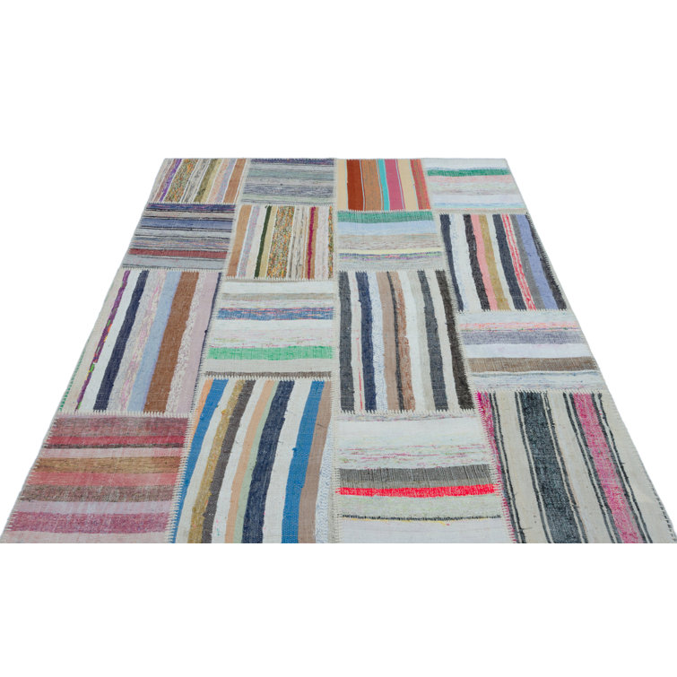 Blue Elephant Hand Knotted Sky Blue/Grey/Green Rug Wayfair.co.uk